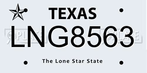 LNG8563 Texas License Plate