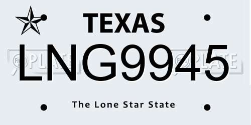 LNG9945 Texas License Plate