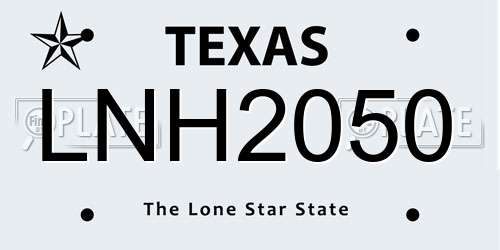 LNH2050 Texas License Plate