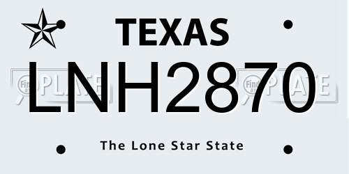 LNH2870 Texas License Plate