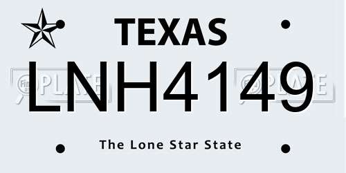 LNH4149 Texas License Plate