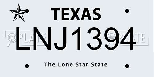 LNJ1394 Texas License Plate
