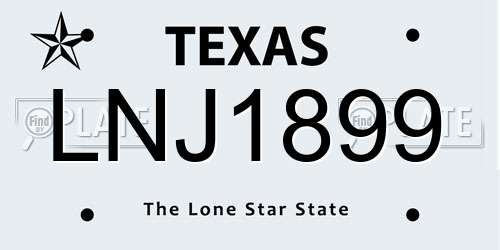 LNJ1899 Texas License Plate