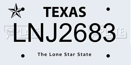 LNJ2683 Texas License Plate