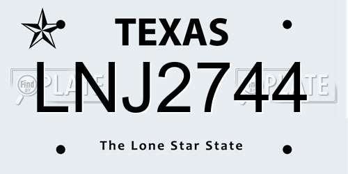 LNJ2744 Texas License Plate