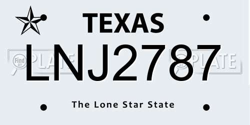 LNJ2787 Texas License Plate