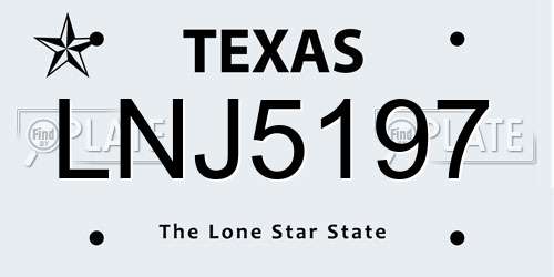 LNJ5197 Texas License Plate