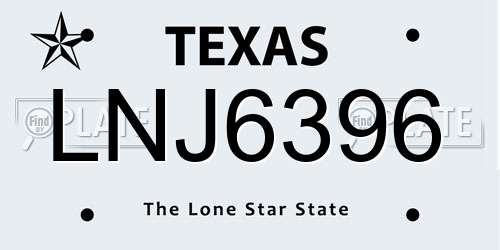 LNJ6396 Texas License Plate