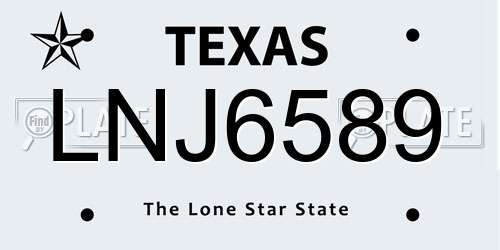 LNJ6589 Texas License Plate
