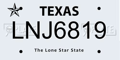 LNJ6819 Texas License Plate