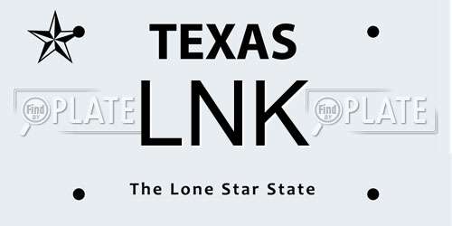 LNK Texas License Plate