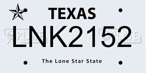 LNK2152 Texas License Plate