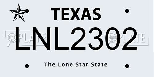LNL2302 Texas License Plate