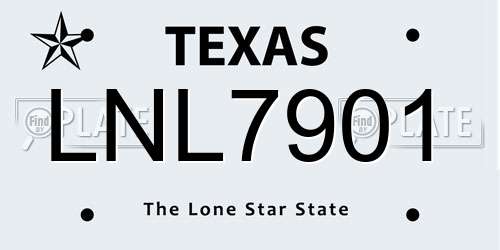 LNL7901 Texas License Plate