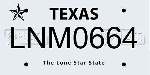 LNM0664 Texas License Plate