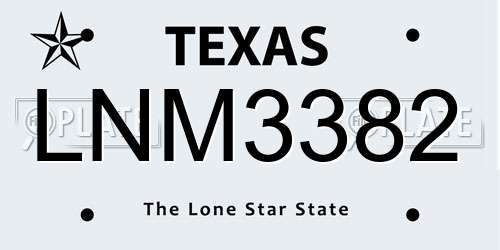 LNM3382 Texas License Plate
