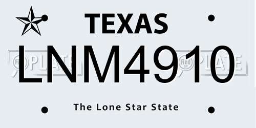 LNM4910 Texas License Plate