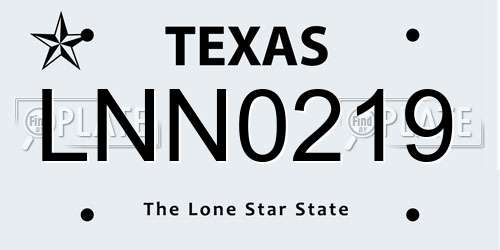 LNN0219 Texas License Plate