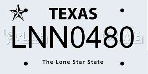 LNN0480 Texas License Plate