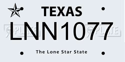 LNN1077 Texas License Plate