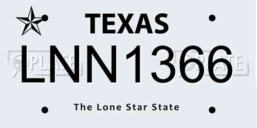 LNN1366 Texas License Plate