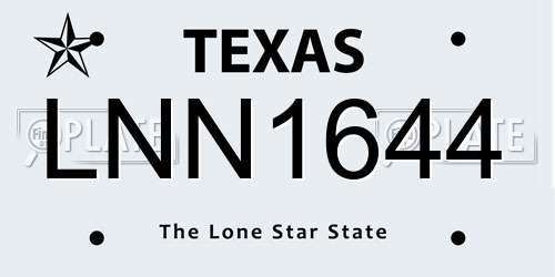 LNN1644 Texas License Plate