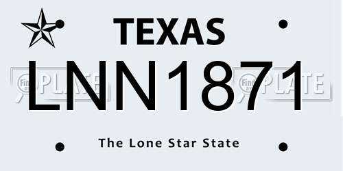 LNN1871 Texas License Plate