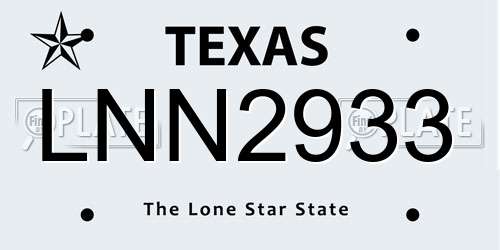 LNN2933 Texas License Plate