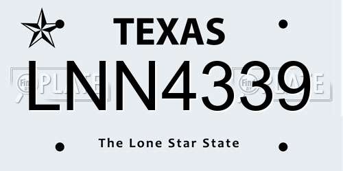 LNN4339 Texas License Plate