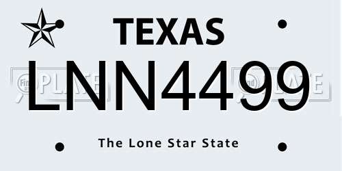 LNN4499 Texas License Plate