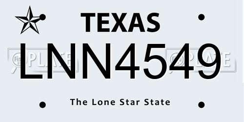 LNN4549 Texas License Plate