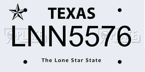 LNN5576 Texas License Plate