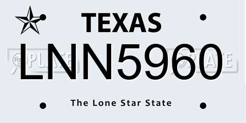 LNN5960 Texas License Plate