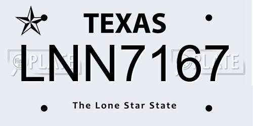 LNN7167 Texas License Plate