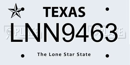 LNN9463 Texas License Plate