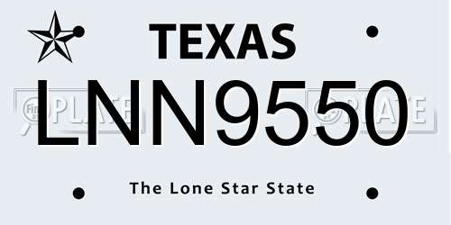 LNN9550 Texas License Plate