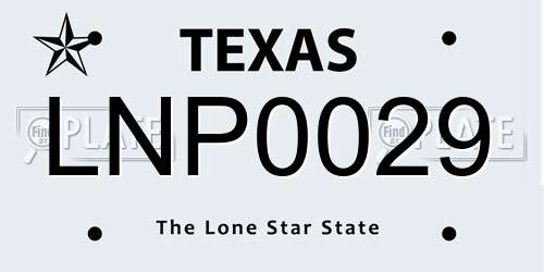 LNP0029 Texas License Plate