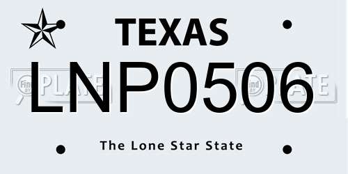 LNP0506 Texas License Plate