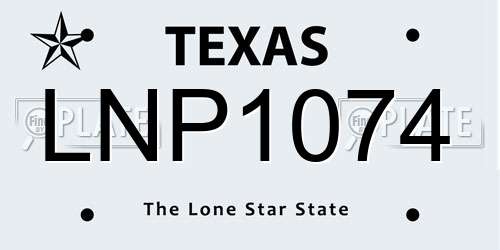 LNP1074 Texas License Plate