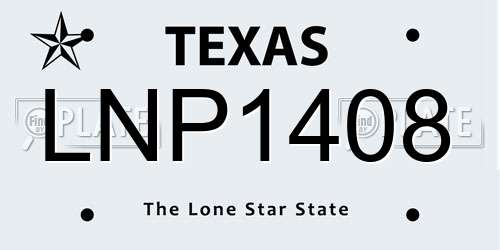 LNP1408 Texas License Plate