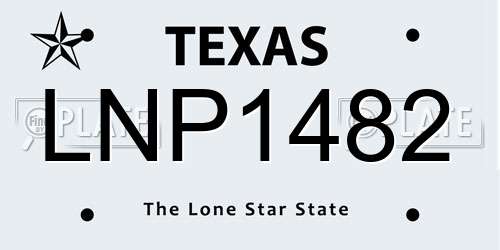 LNP1482 Texas License Plate