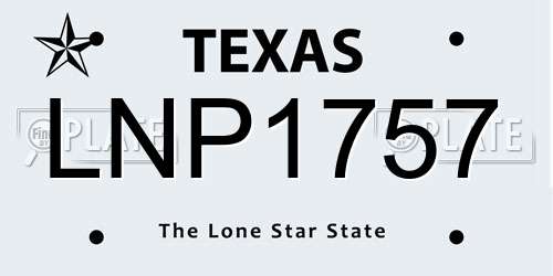 LNP1757 Texas License Plate
