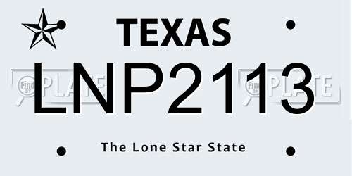 LNP2113 Texas License Plate