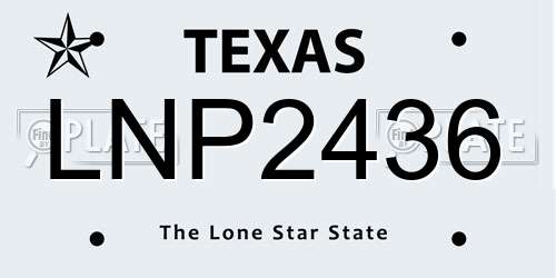 LNP2436 Texas License Plate