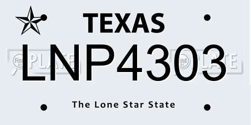 LNP4303 Texas License Plate
