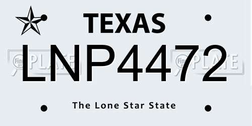 LNP4472 Texas License Plate