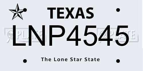 LNP4545 Texas License Plate