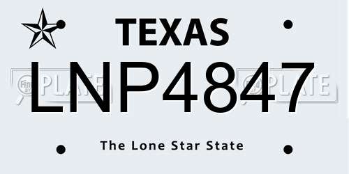 LNP4847 Texas License Plate