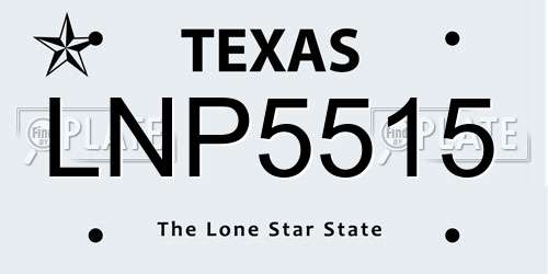 LNP5515 Texas License Plate