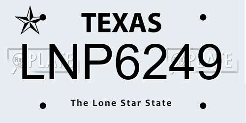 LNP6249 Texas License Plate